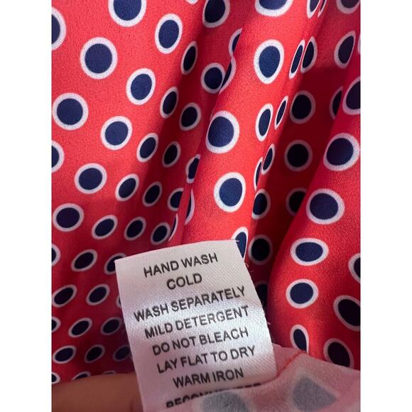 Joy Joy strappy top Red With Blue Polka Dots Est. Size LG - Picture 3 of 7